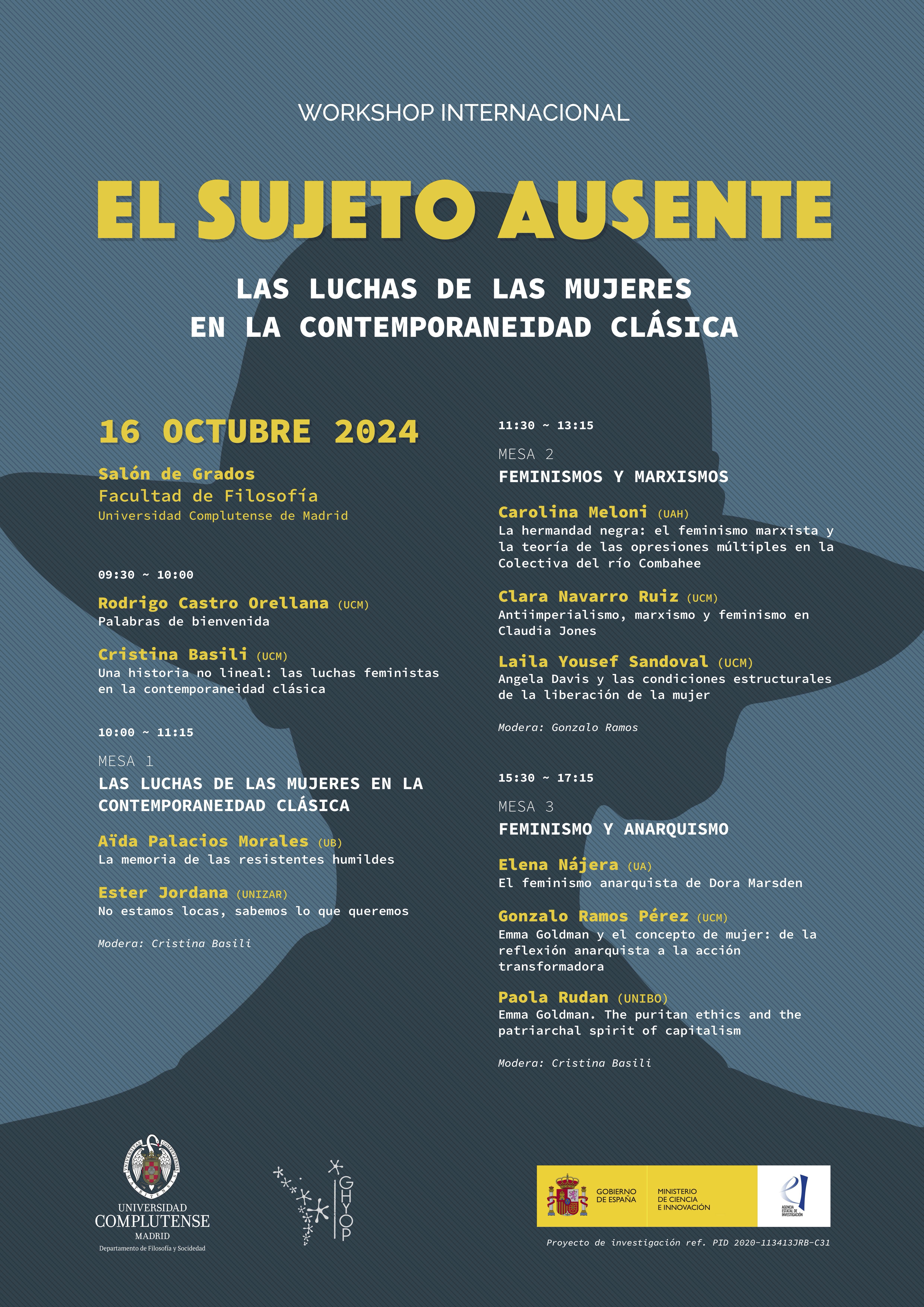 Workshop internacional "El sujeto ausente: las luchas de las mujeres en la contemporaneidad clásica"