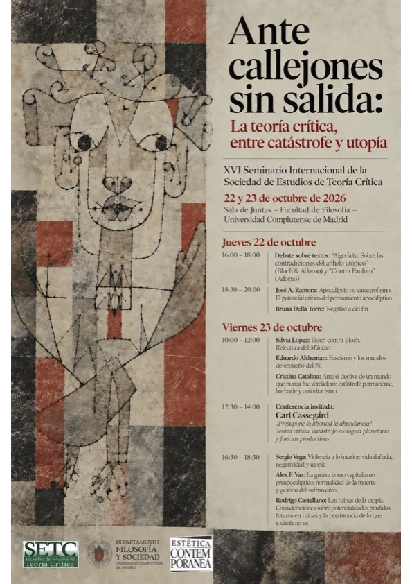 Ante callejones sin salida: La Teoría Crítica, entre catástrofe y utopía