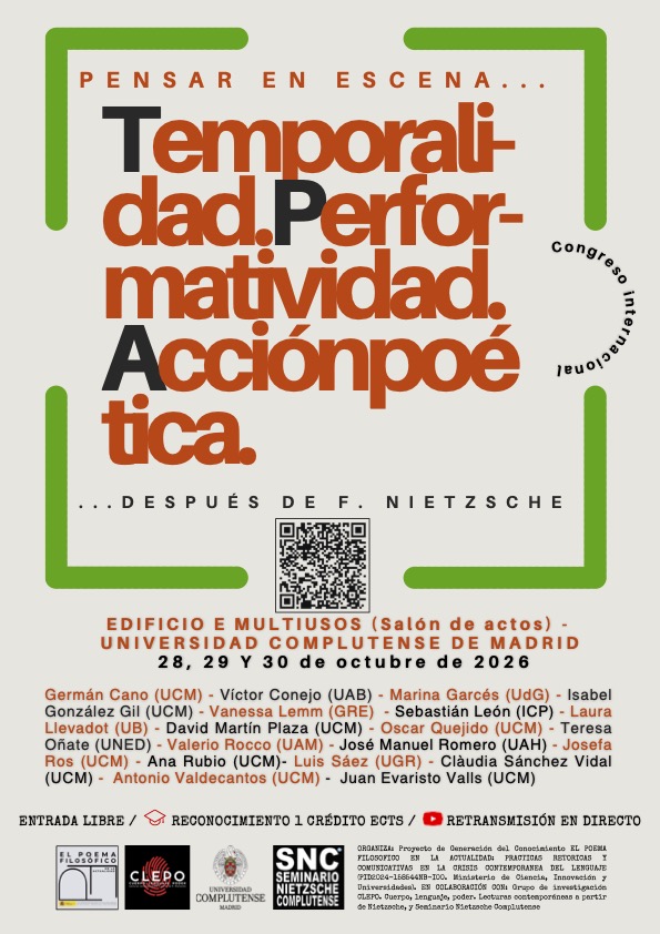 Congreso pensar en escena: temporalidad, performatividad, acción poética después de Nietzsche